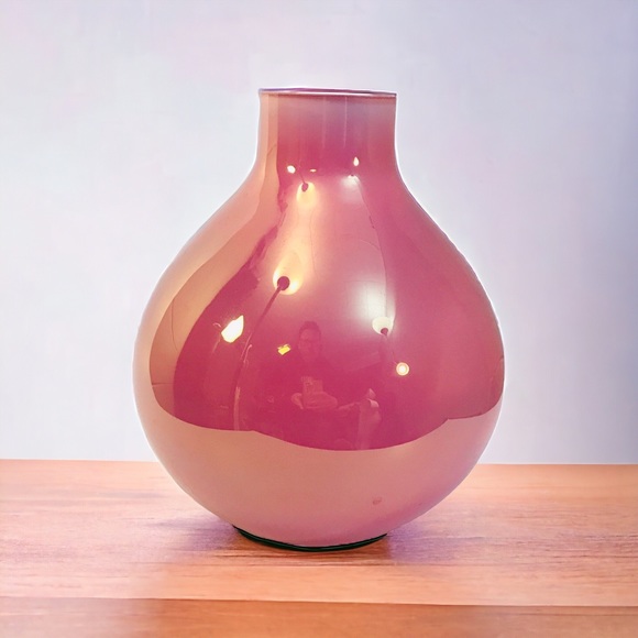 Crate&Barrel Other - Crate and Barrel Betty Vase 8” Pink Opalescent Iridescent Blown Glass Poland